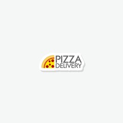 Pizza delivery logo template icon sticker