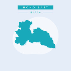 Vector illustration vector of Bono East map Ghana