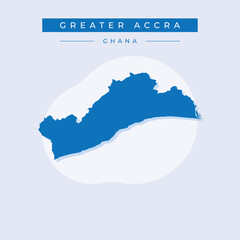 Obraz premium Vector illustration vector of Greater Accra map Ghana