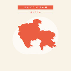 Vector illustration vector of Savannah map Ghana