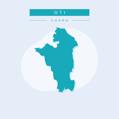 Vector illustration vector of Oti map Ghana