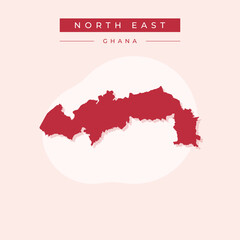 Vector illustration vector of North East map Ghana