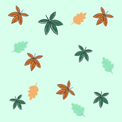 Obraz premium hand drawn leaves background 