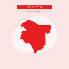 Vector illustration vector of Simiyu map Tanzania