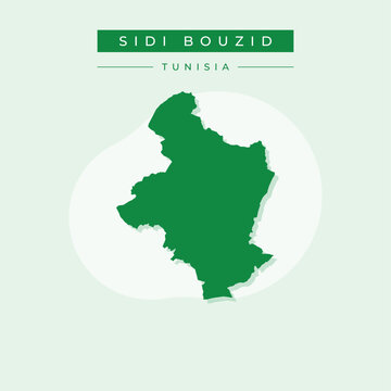Vector illustration vector of Sidi Bouzid map Tunisia
