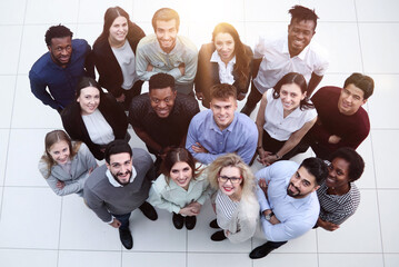 Top view group of successful business people