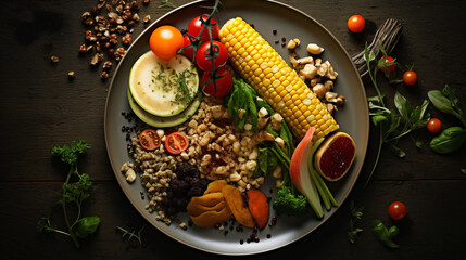 Fototapeta na wymiar Vegan meal on a plate