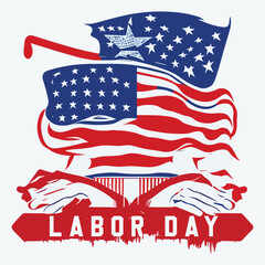 Labor day American flag illustration 