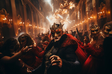 Man in a party with mask ai generative art