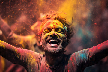 portrait of a person colours in face ai generative art