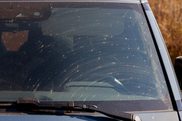 dirty car windshield