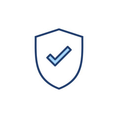 Shield check mark icon vector. Protection approve sign. Insurance icon