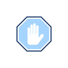 Obraz premium Stop icon vector. stop road sign. hand stop sign and symbol. Do not enter stop red sign with hand