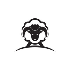 Cute sheep logo vector icon illustration design