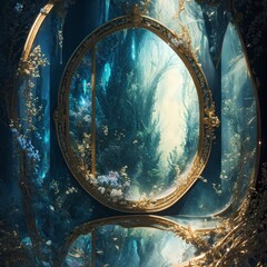 Obraz premium A large mirror under the sea reflects the image of the deep sea