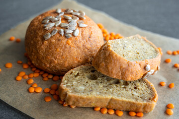 Vegan Lentil Bread Gluten Free Ezekiel or Bible. Ready to Eat.