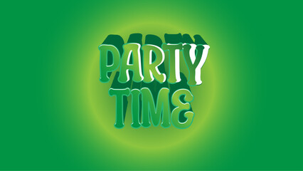 Party time green editable text effect