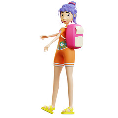 3d character summer outfit bag