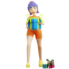 3d character summer bring gifts