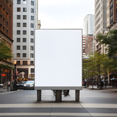 Obraz premium Mockup empty&nbsp;blank billboard at the bus stop in the middle of city street