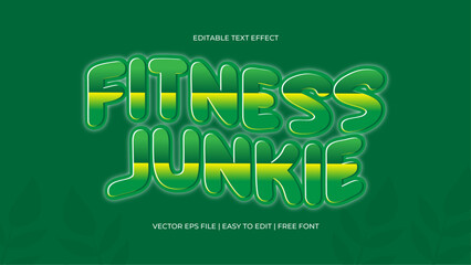 Fitness junkie green editable text effect