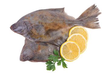 Fish flounder with lemon and parsley
