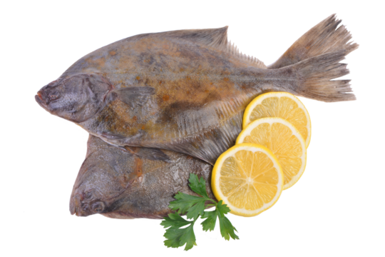 Fish flounder with lemon and parsley