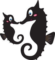 タツノオトシゴの親子
