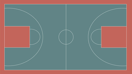illustration of basketball field