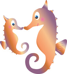 タツノオトシゴの親子
