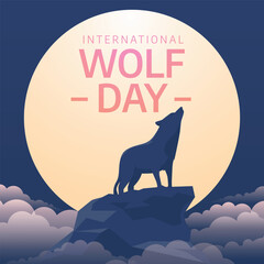 International wolf day design template good for greeting. Wolf design illustration. Wolf vector. Flat design.