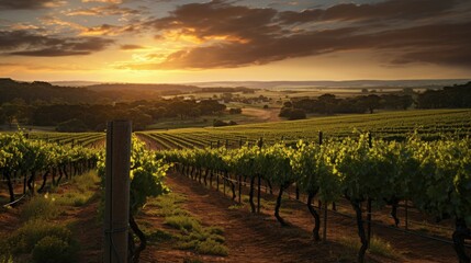 Naklejka premium Rustic Vineyard at Dusk