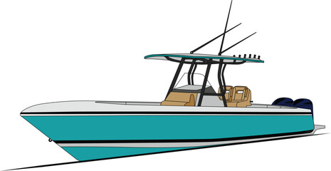 High quality fishing boat vector and illustration