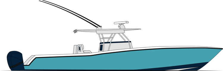 High quality fishing boat vector and illustration