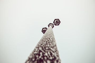 Rustic street lamp in winter
