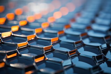 Obraz premium Honeycomb graphene patch. Modern background, nanotechnology