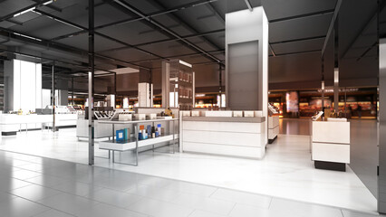 A department store in the area selling women's cosmetics,3d rendering