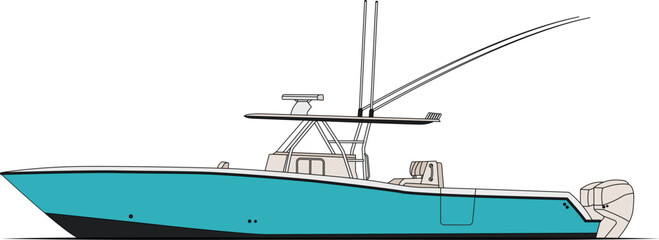 High quality fishing boat vector and illustration