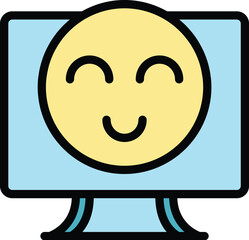 Media content icon outline vector. Digital plan. Seo website color flat