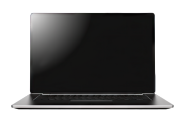 High-quality and realistic isolated laptop mockup, perfect for showcasing your designs and presentations. Ai Generative