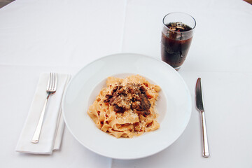 Food in a stylish and luxurious restaurant
