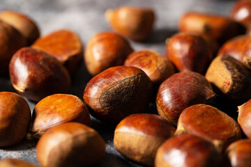 fresh chestnut close-up