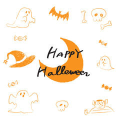 ハッピーハローウィンのイラストフレーム