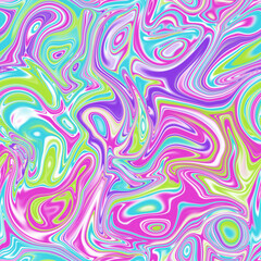 Fototapeta premium Holographic seamless pattern. The effect of flowing iridescent liquid. Psychedelic effect. Fairy tale unicorn trend background. 90s fashion..
