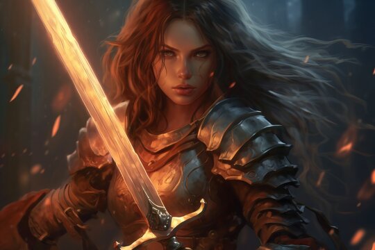 鎧を着た女性,Generative AI AI画像