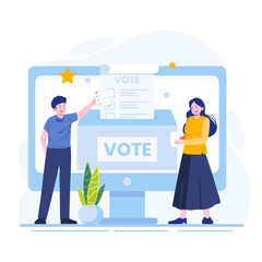 People invite the public to vote in elections