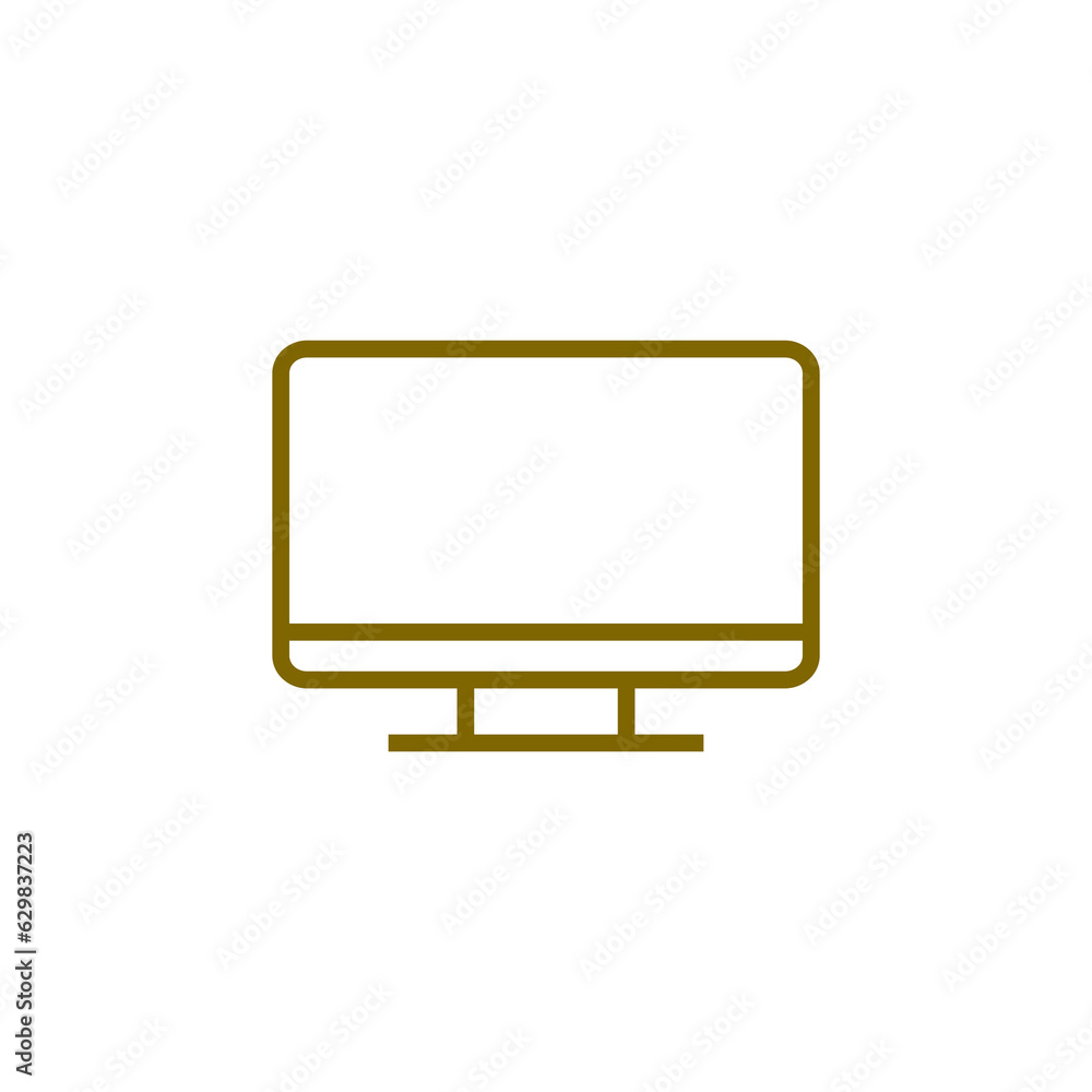 Sticker PC Computer monitor icon isolated on transparent background