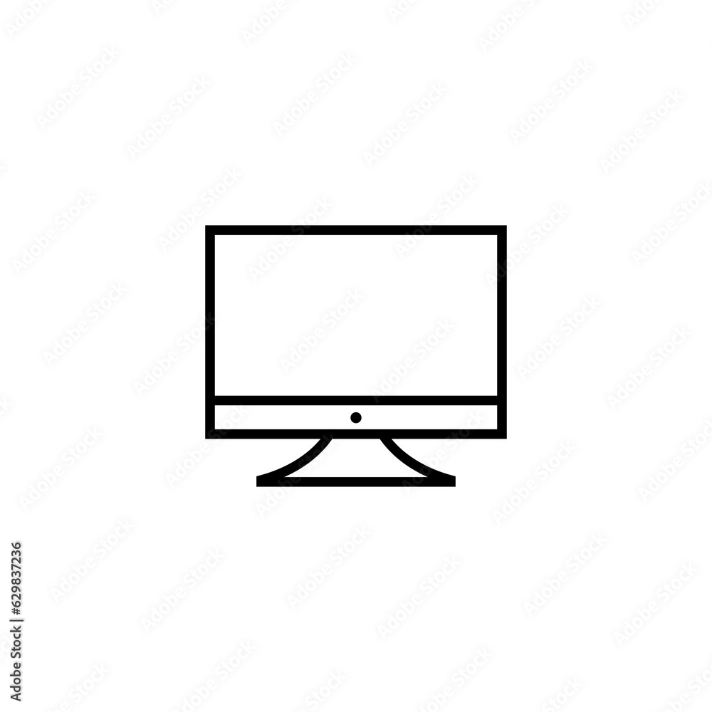 Poster pc computer monitor icon isolated on transparent background