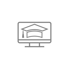 Graduate Cap Desktop Screen icon isolated on transparent background