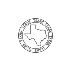 Texas map shape, United States Of America isolated on transparent background